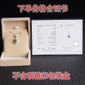 wholesale 925 Sterling Silver Inlaid with Hetian Jade Pendant Factory Direct with Certificate Ethnic Style Green Jade Necklace-0-3