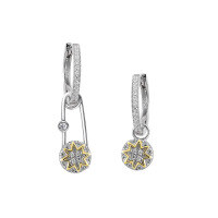 wholesale S925 Sterling Silver Asymmetric Earrings Summer New Paperclip Geometric Octagram Earrings High-end-CT-075 Platinum 925 Silver