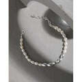 wholesale S925 Sterling Silver YH015 Korean Version Ins Small and Luxe Design Natural Freshwater Pearl Rice Bead Bracelet for Women-0-1