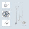 Metal Pendant Necklace with D Color Moissanite, Waterdrop Hollow Design-0-33