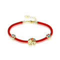 wholesale S925 Sterling Silver Dunhuang Six-Tusked White Elephant Original Beaded Bracelet for Women with Red String and Colored Patterned Cord Wholesale-0-4