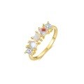 wholesale S925 Silver Ring With Opal, Moonstone, And Love Arrangement, A Light Luxury Women's Accessory-0-0