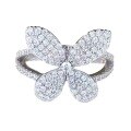 wholesale S925 Silver New Butterfly Diamond Ring Fashionable and Unique Luxury Full Circle Setting Diamond Ring for Women-0-4