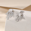 wholesale S925 silver zirconia ear studs, high-end European and American style tassel earrings-0-1