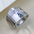 wholesale S925 Silver Edition 3mm Zircon High-End Wide Band Ring for Women, Fashionable and Luxurious-0-0