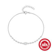 wholesale 925 Sterling Silver New Style Eye Tennis Bracelet with Rhinestones, a Trendy and Creative Women's Accessory-Platinum 925 silver