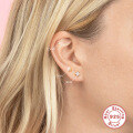 wholesale S925 Sterling Silver Petal Crystal Flower Stud Earrings with Rhinestones-0-3