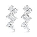 wholesale 18k Gold and Platinum Three-Shape Diamond Stud Earrings with Lab-Grown Diamonds, Irregular High-End Jewelry, European and American Style-0-4