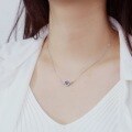wholesale S925 Silver Gold-Plated Cross-Border Exclusive Classic Light Luxury Lab-Grown Alexandrite Necklace for Women, Collarbone Chain Wholesale-0-4