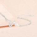 wholesale Metal material: S925 silver heart beat bracelet simple and sweet collarbone chain design sense super fairy temperament ins light luxury-0-1