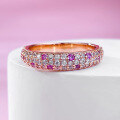 wholesale S925 Silver New Sweet Style Pink Diamond Ring for Women, Spring and Summer New Delicate and Versatile Fashion-0-2