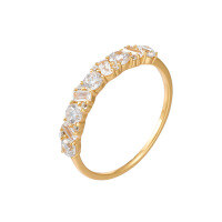 wholesale S925 silver plated with white zirconia, Japanese-inspired lightweight luxury, minimalist and fashionable gold-plated jewelry, wholesale from manufacturers-White zirconium ring>US size 6