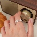 wholesale S925 Sterling Silver Korean Style Lace Ring for Women, Small and Exquisite, Light Luxury Fashion, Forest Style Minimalist Wind Ring for Food-0-1