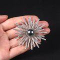 wholesale S925 Sterling Silver 13mm Shell Pearl Brooch, Exuding Personality with a Retro Luxurious and High-End Design-0-3