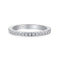 wholesale S925 Sterling Silver European and American Wedding Style Women's Fashion Geometric Round Row of Zirconia Embedded Ring with a Sense of Sophistication-0-5