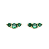wholesale S925 Sterling Silver Cross-border Piercing Helix Ear Stud Ins Advanced Sense Colored Zircon Flat Back Ear Pin Women-Green Diamond &gt; Platinum - Slim (1.0*6m) - Single