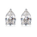 wholesale 925 Silver New Style 1 Carat VVS1 Colored Moissanite Pear-Shaped Earrings Cross-Border Hot Seller-0-4