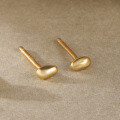 wholesale S925 Sterling Silver Gold-plated Irregular Bean Stud Earrings, Women's Ins Minimalist Style, Ready For Wholesale-0-7