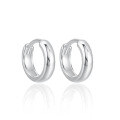 wholesale 925 Sterling Silver Earrings Lightly Textured Circular Minimalist Hoop Ear Clasps Niche High-End Hypoallergenic Stud Ear Hoops Cross-Border-0-14
