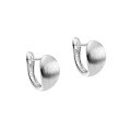 wholesale S925 Sterling Silver Minimalist Small-Batch Brushed Curved Oval Bean Stud Earrings Ins Style M03243-0-4