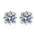 wholesale PT950 gold-plated 925 sterling silver earrings with moissanite and screw ear backs, available for wholesale from manufacturers-0-4