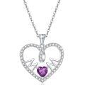 wholesale 925 Sterling Silver Cross-Border 5A Zircon Heart Necklace for Women Silver Pendant Jewelry-0-12