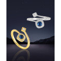 wholesale S925 Sterling Silver 471 Niche European and American Style Luxury High-End Fully Diamond-Encrusted Blue Zircon Open Crossover Ring for Women-0-1