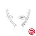 wholesale S925 Sterling Silver Ultra Sparkling Single Row Diamond Inlaid Minimalist Stud Earrings, TikTok Viral INS Style High-End Earrings-0-4