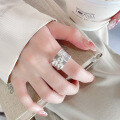 wholesale S925 Sterling Silver Retro Vintage Heavy Duty Wide Textured Bell Pendant Ring Trendy Open Adjustable Finger Ring-0-0