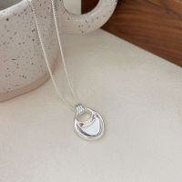 wholesale S925 Sterling Silver Saddle Bag Necklace for Women, Small and Fashionable, Heavy and Intricate Workmanship, Irregular Sweater Chain, High-end Minimalist Style-Sterling silver