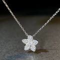wholesale S925 Sterling Silver Women's Necklace, Ins Style Minimalist Fade-Resistant Floral Chain Daisy Five-Flower Versatile Small Chain Wholesale-0-1
