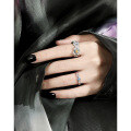 wholesale S925 Sterling Silver Original Niche Design Ins Irregular Texture Colored Diamond Openable Ring for Women-0-2