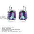 wholesale S925 sterling silver inlaid luxury colorful gemstone ear studs, simple fashion and personalized coated crystal earrings-0-0