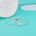 wholesale S925 Sterling Silver Cross-Border Moissanite Bracelet for Women with Bowknot, Minimalist Jewelry, Gift for Best Friend's Birthday or Valentine's Day-0-0
