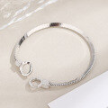 wholesale 925 Sterling Silver Snake Bone Chain Bracelet for Women, Korean Dongdaemun Style, Unique Double Ring Interlocking Design, Small and Trendy, Versatile-0-1