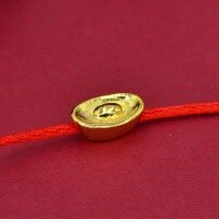 wholesale 925 Sterling Silver Retro Chinese Style Wealth-Attracting Small Ingot Bracelet Beads DIY Handmade Braided Cord Spacer Jewelry Accessories Wholesale-Ingot gold single (without rope)