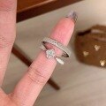 wholesale S925 Sterling Silver Sweet Princess Square Sugar Square Diamond Brushed Diamond Ring, Exquisitely Niche, Light Luxury, High-End Small Square Diamond Ring-0-1