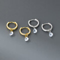 wholesale S925 Sterling Silver Korean-style Minimalist Single Diamond Teardrop Ear Clips, Convertible for Two Wearing Styles, Commuter Earrings M05948-0-2