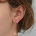 wholesale S925 Sterling Silver Red Zircon Irregular Geometric Earrings for Women,-0-3