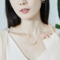 wholesale S925 sterling silver gold-plated minimalist pearl necklace for women, versatile and elegant, wholesale from manufacturer-0-1