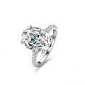 S925 Silver 7-Carat Oval Moissanite Ring for Women-0-4