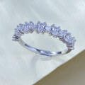 wholesale S925 Sterling Silver Zirconia-Embedded Stack Ring for Women, High-End Fashion Sense, Xiaohongshu-0-3