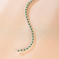 wholesale [Silver] Classic Four-Claw 3mm Simulated Emerald with High-Carbon Diamond Tennis Bracelet, Fully Pavé Versatile Stacking-0-3