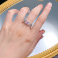 wholesale 18K gold jewelry new imported high-carbon diamond 6*6 radiant pink diamond ring women's fashion versatile daily wear-0-3