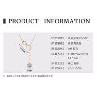 925 Silver Y-Tassel Pendant Necklace with Sparkling Moissanite Heart-Wireless symbol tassel pendant [K gold]  925 silver