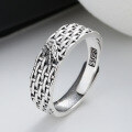 wholesale S925 Sterling Silver Creative Retro Woven Cicada Vintage Silver Ring Hip-Hop Personality Fashion Index Finger Ring-0-2