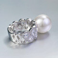 wholesale Jewelry: Designer-style 14mm pearl ring with luxurious ring band, hot-selling in live broadcasts-0-3