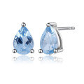 wholesale S925 Silver Natural Topaz Pear-Shaped Earrings Stock, Fashion Minimalist Style Elegant Natural Gemstone Earrings-0-4