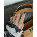 wholesale S925 Sterling Silver Open-Ended Butterfly Ring, Vintage Distressed Style, Korean Version, Ins Minimalist Fashion-0-3