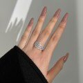 wholesale S925 Sterling Silver New Style Volleyball-Inspired Ring with Diamond and Zircon Inlay, Personalized Design, Fashion-Forward and Versatile Women's Closed Ring, Ready to Ship-0-1